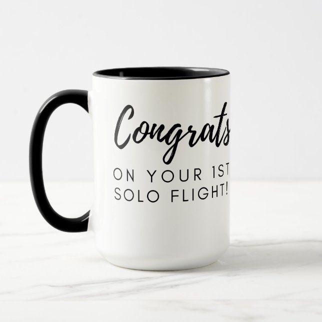 Parabéns pelo primeiro solo - caneca personalizáve (Esquerda)