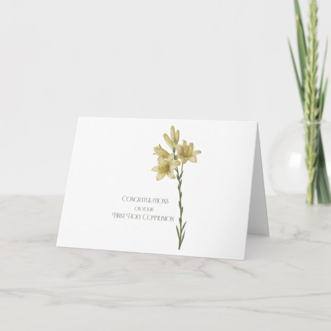 Parabéns pelo seu Cartão da Primeira Comunhão (Frente)
