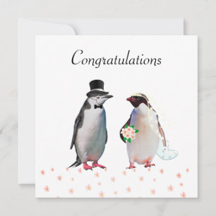 Parabéns pelo seu Casamento & Casal de Pinguins
