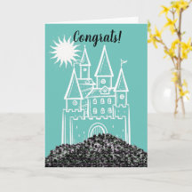 Parabéns pelo seu novo castelo cartão de felicitaç