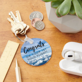 Parabéns pelo seu primeiro chaveiro de botão de vo