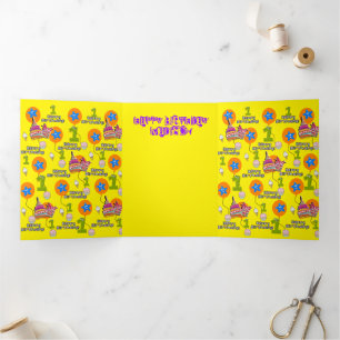 Parabéns Primeiro Cartão de Aniversário, #1 Amarel