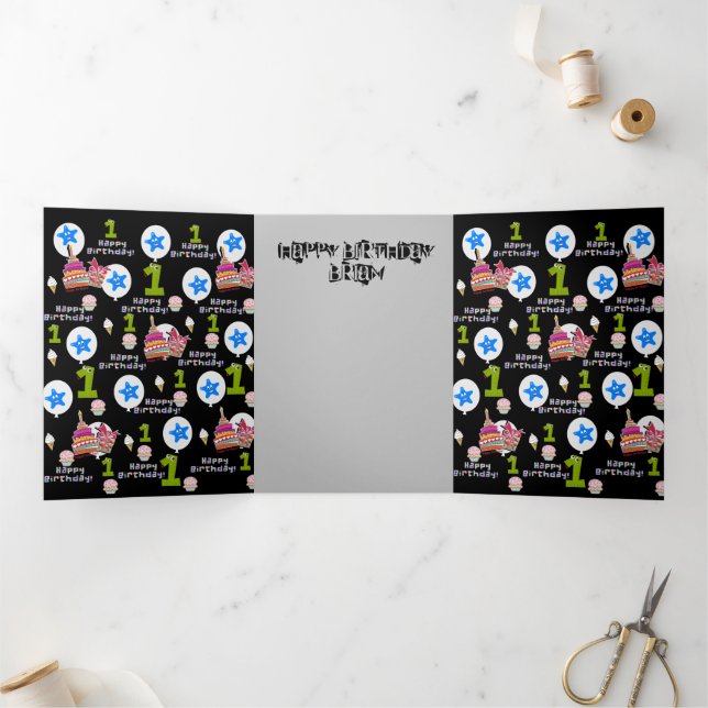 Parabéns Primeiro Cartão de Aniversário, #1 Aniver (Dentro)