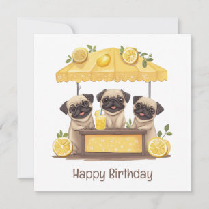 Parabéns Pug Dogs Lemonade Stand