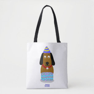 Parabéns Pup All Over Impressão Tote Bag