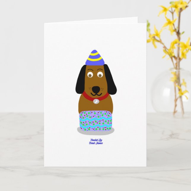 Parabéns Pup Vertical Padrão Cartão de Saudação (Flor Amarela)