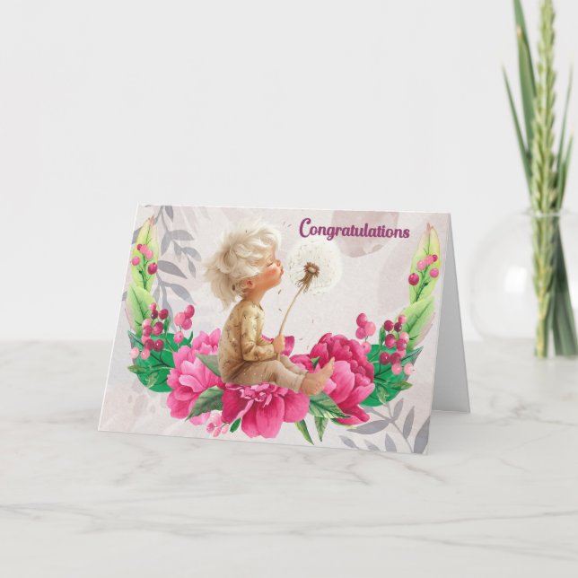 Parabéns sobre a adoção do cartão de criança (Frente)