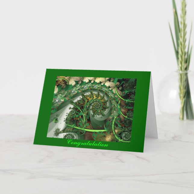Parabéns, verde fractal deixa o cartão (Frente)