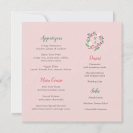 Parada Floral Russa Com Menu Monograma Quadrado