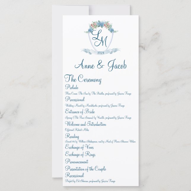 Parada Personalizada de Casamento com Hydrangeas (Frente)