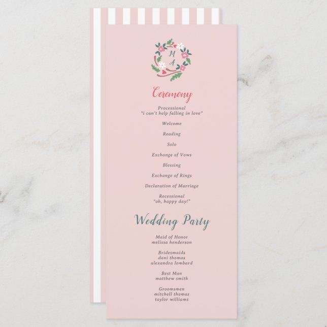 Paragem Floral Russo com Monograma (Frente/Verso)