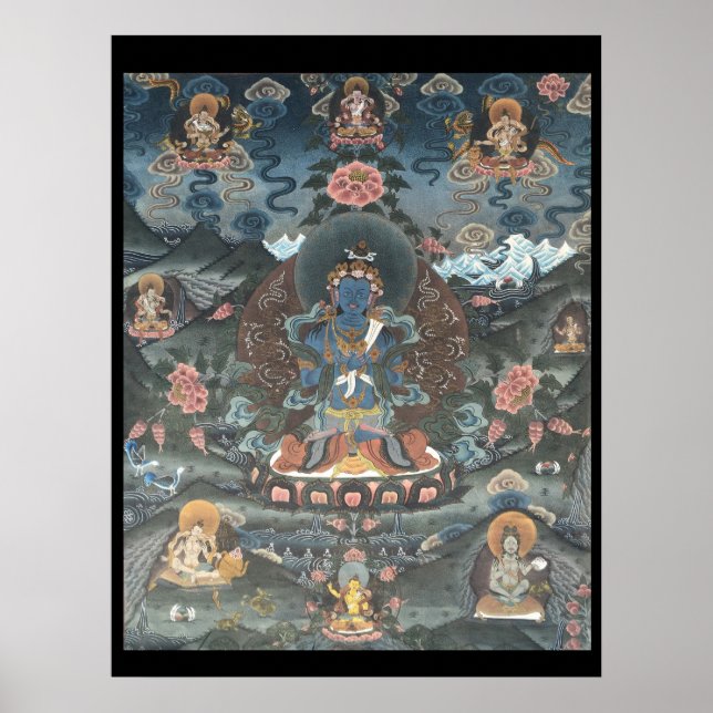 Paraíso de Amitabha Tibetan Thangka Poster (Frente)