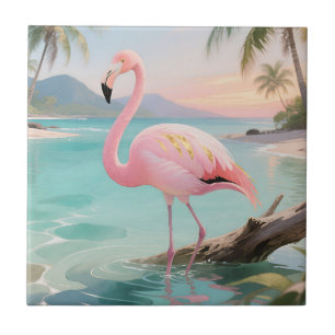 Paraíso Tropical do Flamingo Rosa