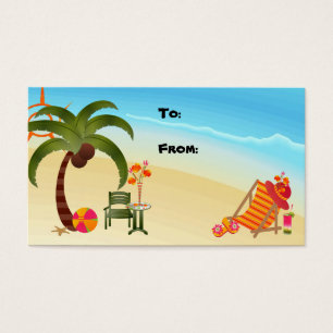 Paraíso tropical do Tag do presente