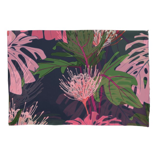 Paraíso Tropical: Folhas Exóticas e Flores (Frente)