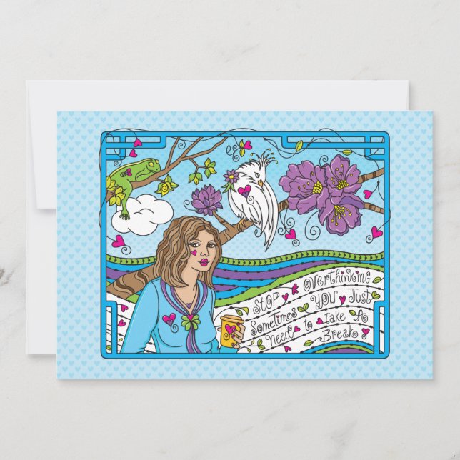 Parar a Placa Plana de Overthink_Flat de 7" x 5" (Frente)