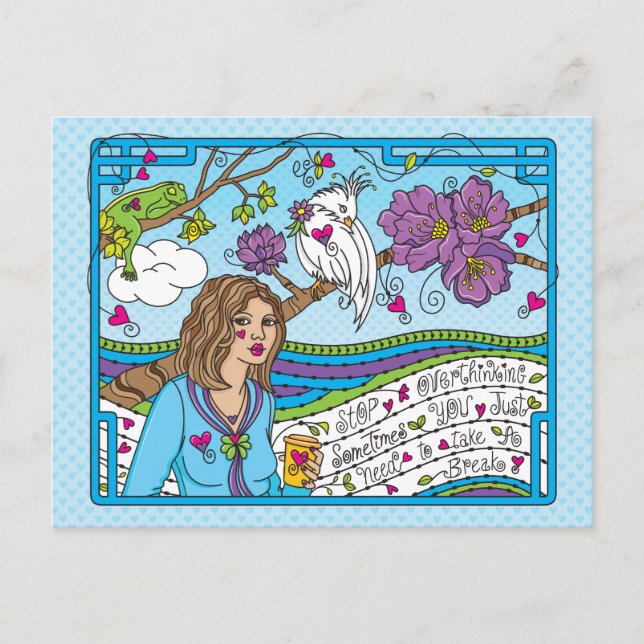 Parar de pensar em excesso_ Cartão postal (Frente)