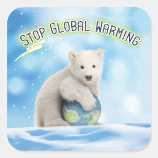 Parar o aquecimento global dos adesivos do Urso Po