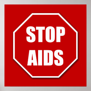 Parar o Poster vermelho da AIDS