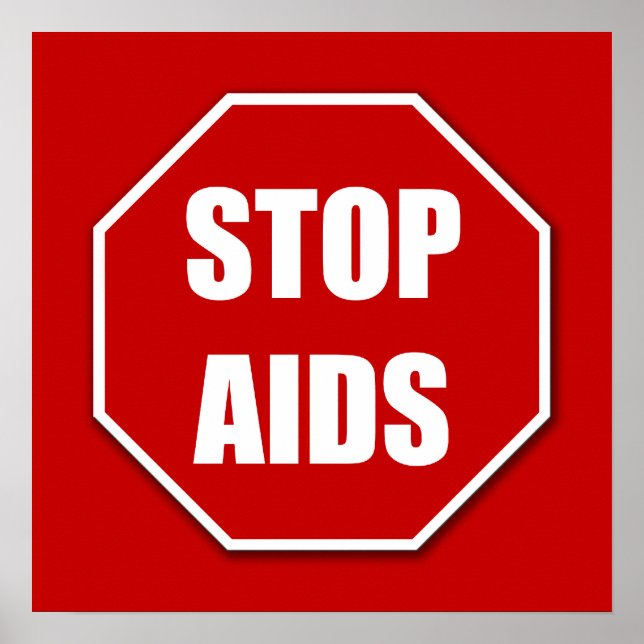 Parar o Poster vermelho da AIDS (Frente)