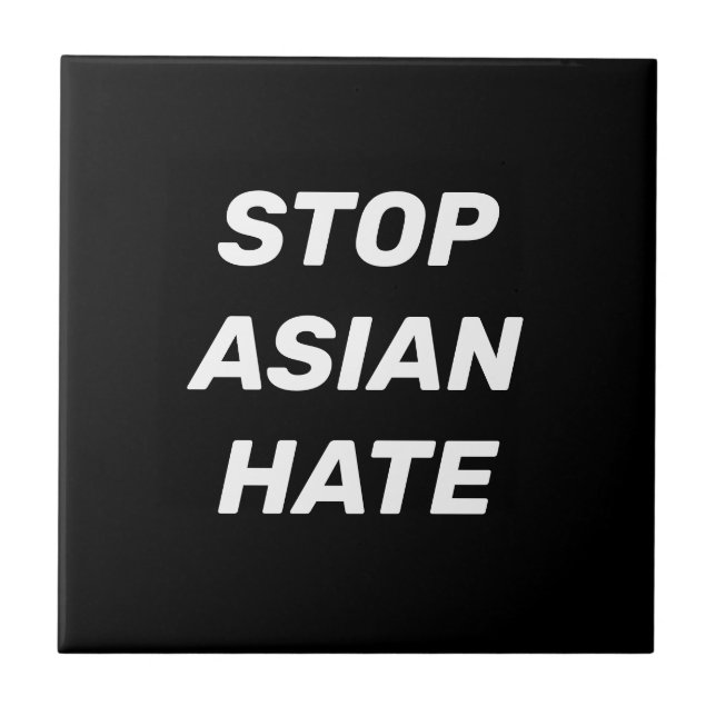 Parar Ódio Asiático, sinal branco preto (Frente)