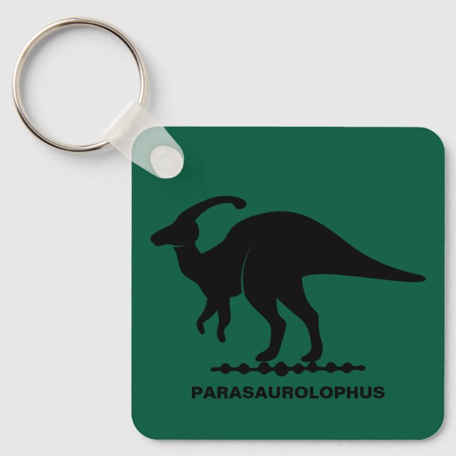 Parasaurolophus Dinosaur Silhouter Chaveiro (Frente)