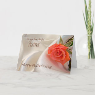 Parceiro, um cartão de Dia de as mães com rosa r