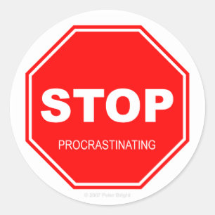 Pare de procrastinar - etiqueta