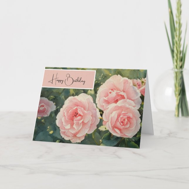 Pare e cheire as Rosas - Cartão de Aniversário (Frente)