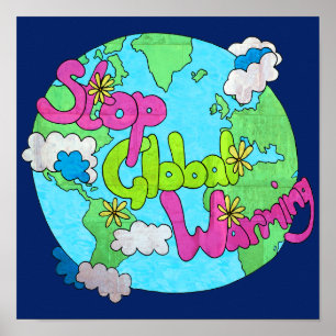 Pare o aquecimento global - poster quadrado