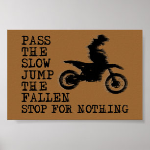 Pare por Nada Moto Motocross Poster Placa