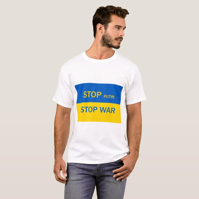 Pare Putin, Pare a camiseta de guerra! (Frente Completa)