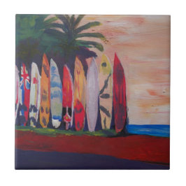 Parede da cerca do conselho de surf no beira-mar