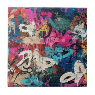 Parede da Cidade com Grafite Grosseiro Rosa Azul P