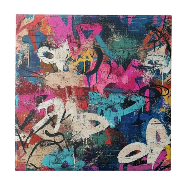 Parede da Cidade com Grafite Grosseiro Rosa Azul P (Frente)