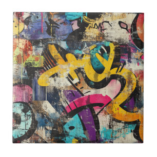 Parede da Cidade em Camadas Abstrata com Paleta de