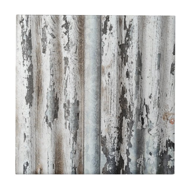 Parede de de metal ondulado com pintura antiga (Frente)