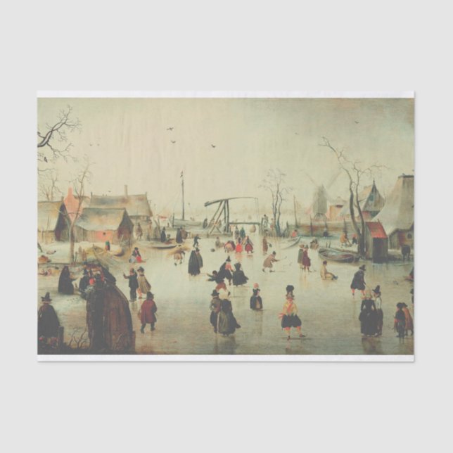 PAREDE DE GELO MÉDIO NUM PAPEL DE TECIDO DE ALDEIA (Frente )