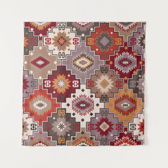 Parede Design original de tapete persa, textura tribal. E (Frente)