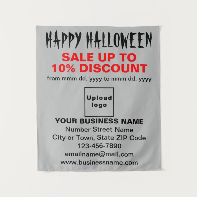 Parede Promoção de Halloween de Tapete Cinza Empresarial (Frente)