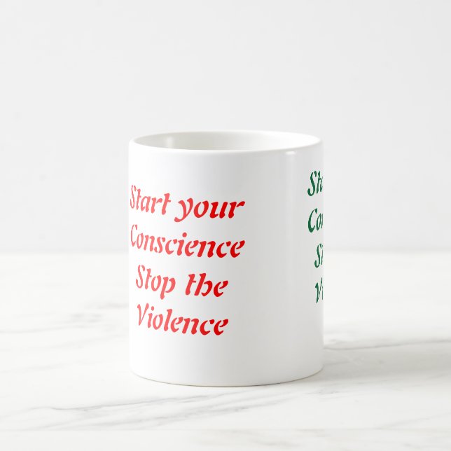 Parem com a violência canecas de café (Centro)