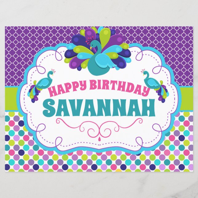 Parênteses de Parceiro Peacock Feliz Aniversário (Frente)