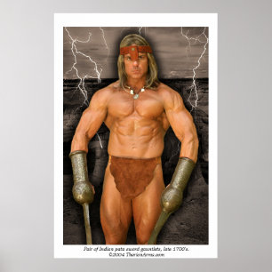 Pares de luvas indianas da espada do pata - poster