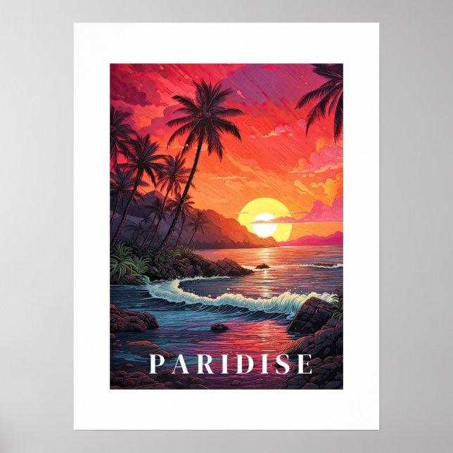 Paridise Tropical Beach Poster (Frente)