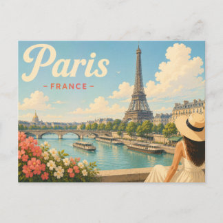 Paris - A Senhora do Chapéu Cartão Postal de Viage