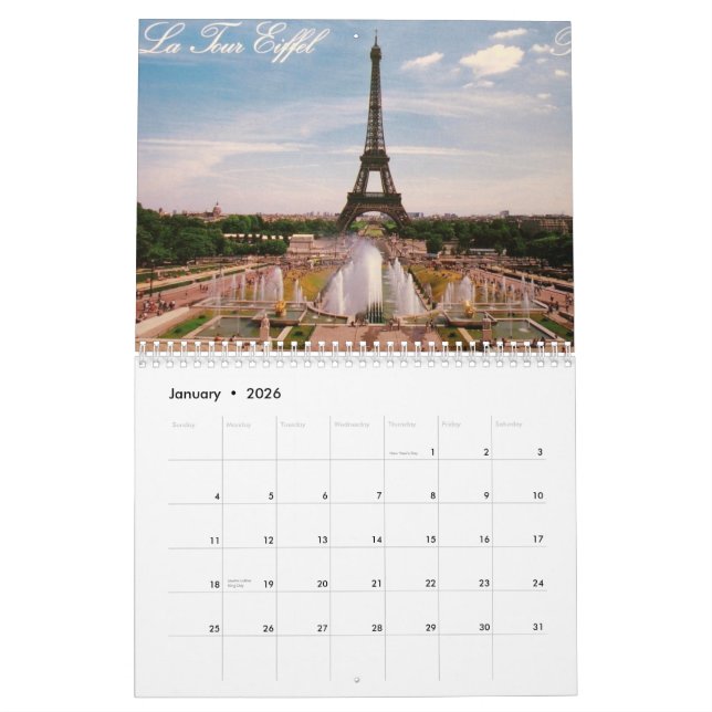 Paris, Calendário da França (Jan 2026)