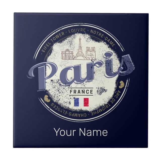 Paris Capital França Torre Eiffel Vintage Souvenir (Frente)