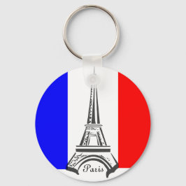 Paris Eiffel Torre - Chaveiro da Bandeira Francesa