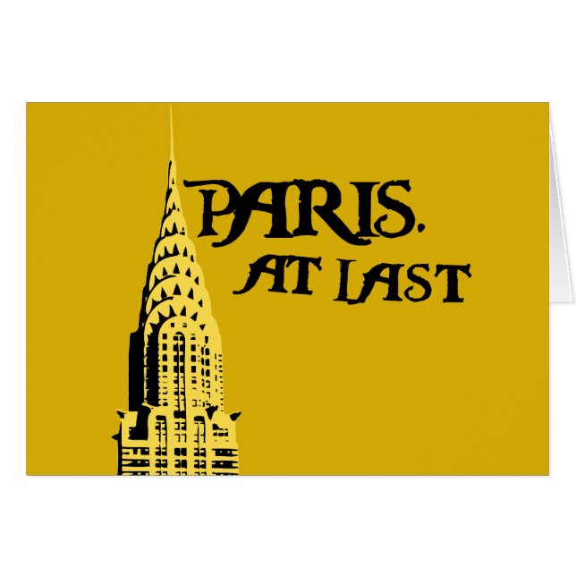 Paris. Enfim cartão (Frente Horizontal)