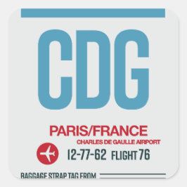 Paris - Etiquetas Quadradas de Viagem Adesivas